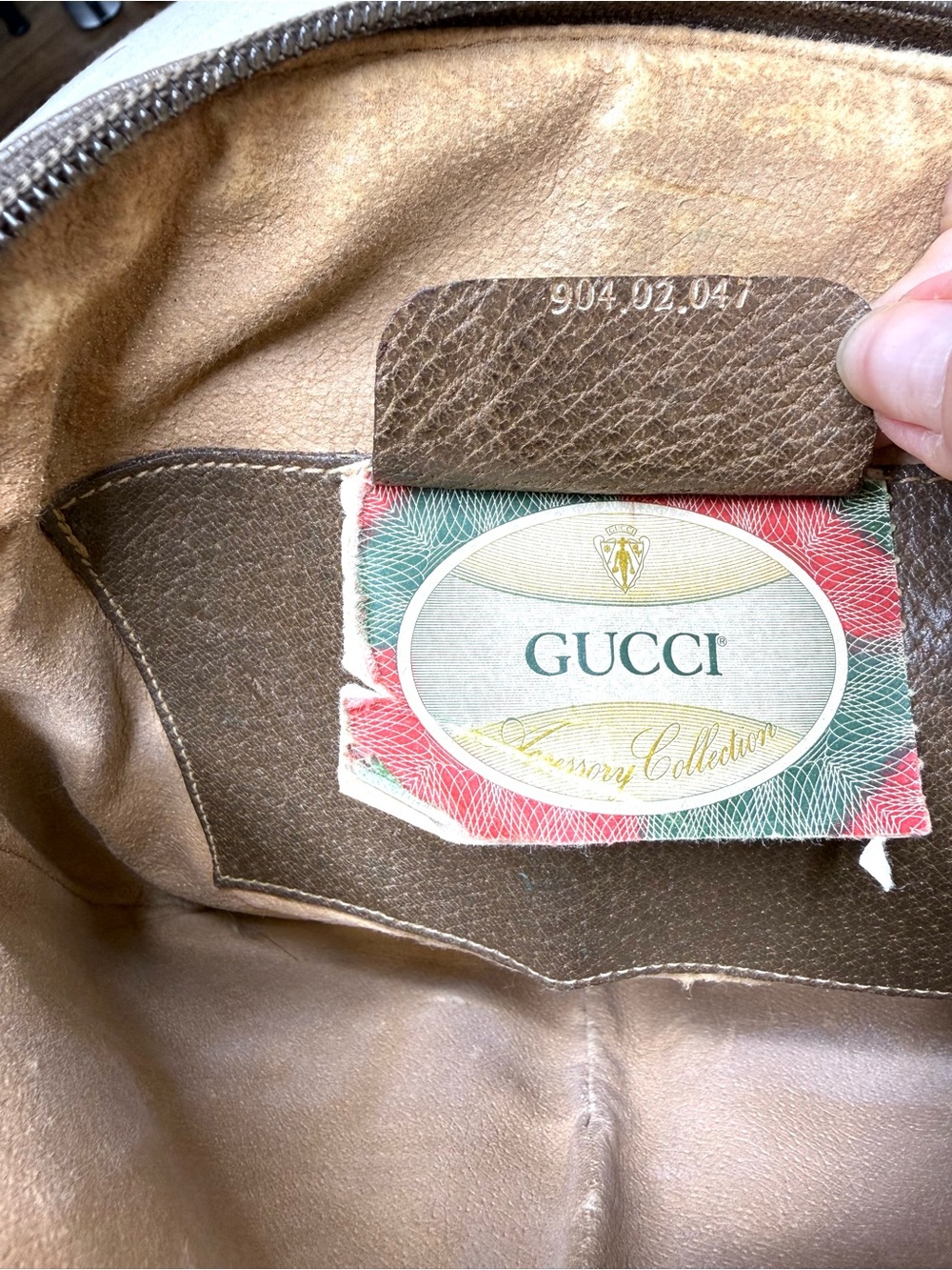 Authentic Gucci brown monogram supreme canvas crossbody bag red green accents GG - Picture 14 of 16